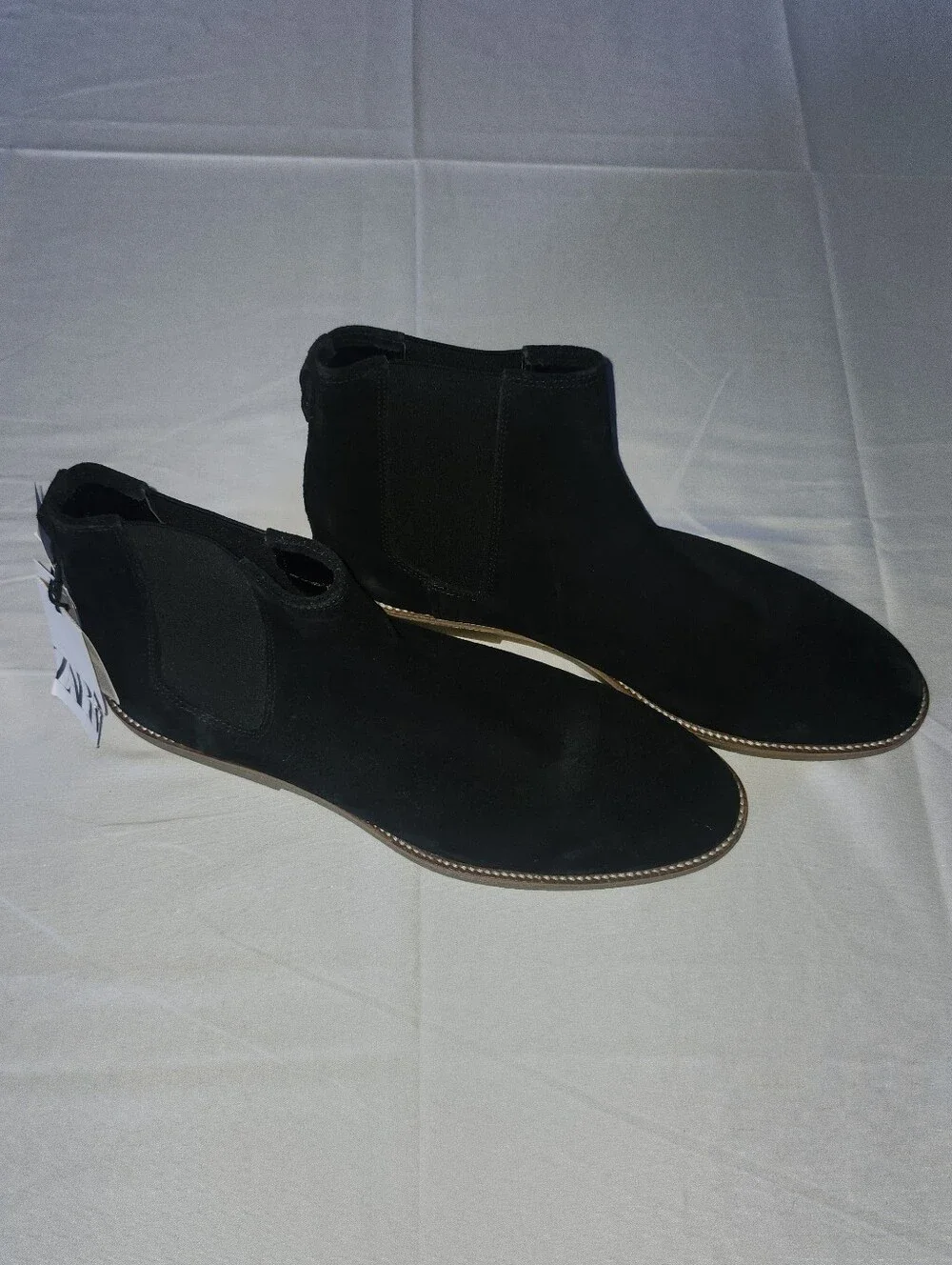 Zara Men's Black Suede Chelsea Chukka Boots Size 12, NWT